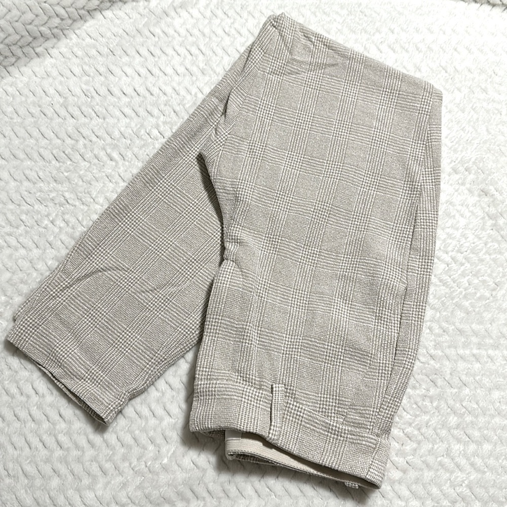 H&M Cream Plaid Trousers